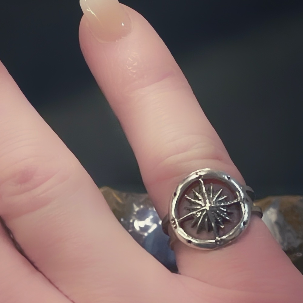 Sterling Silver Compass Rose Ring